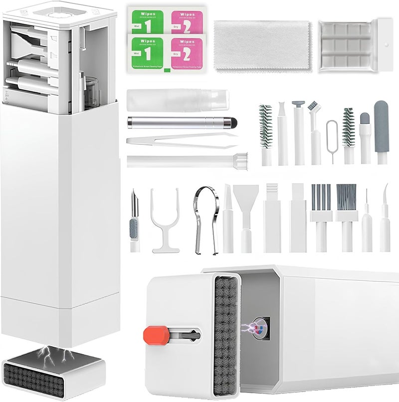 HISSIMO 2026 Upgrade Phone Cleaning Kit 47PCS, iPhone Cleaning Kit, Airbud AirPods Cleaning Kit, Keyboard Cleaning Kit, Charging Port Cleaner for Apple Lightning/Android USB-C (White) - Image 1